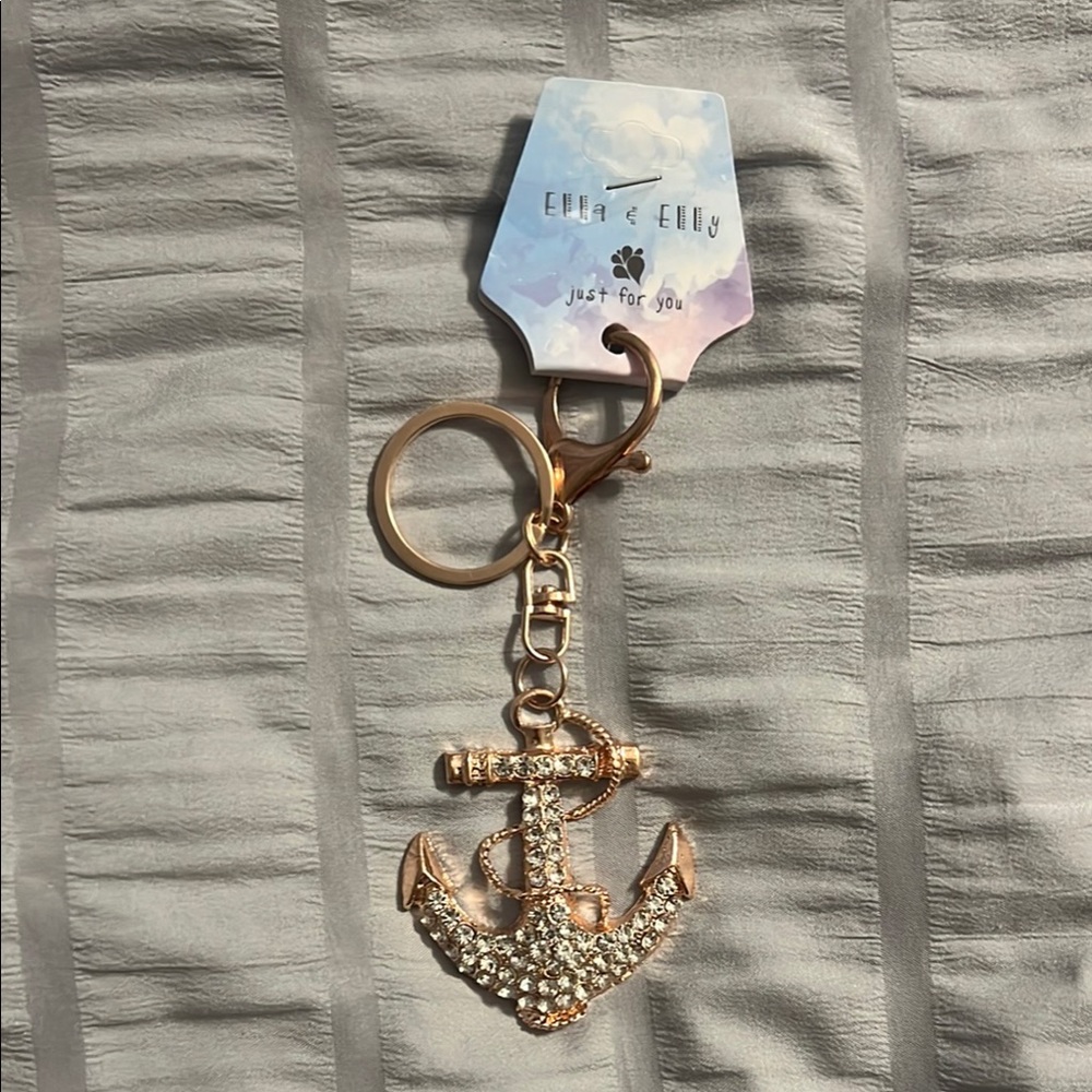 Rose Gold Anchor Keychain